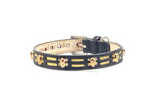 Load image into Gallery viewer, Huck Leather Dog Collar with 2 Row Insert &amp; Skull Head