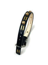 Load image into Gallery viewer, Huck Leather Dog Collar with 2 Row Insert &amp; Skull Head