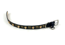 Load image into Gallery viewer, Huck Leather Dog Collar with 2 Row Insert &amp; Skull Head