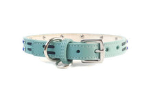 Load image into Gallery viewer, Huck Leather Dog Collar with Double Row Inserts &amp; Double Row Swarovski Crystals - Around The Collar NY