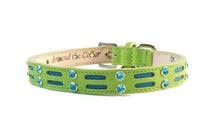 Load image into Gallery viewer, Huck Leather Dog Collar with Double Row Inserts &amp; Double Row Swarovski Crystals - Around The Collar NY