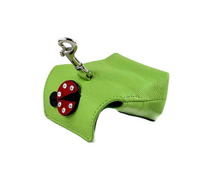 Eudora Ladybug Leather Poop Bag Holder - Around The Collar NY