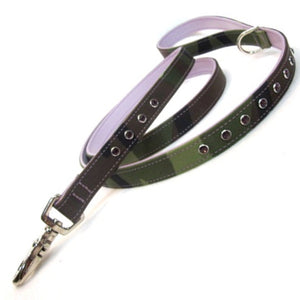 Brie Camouflage and Leather Leash with Single Row Swarovski Crystals WIP - Around The Collar NY