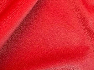 Red leather pet accessories by Around the Collar