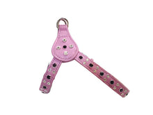 Load image into Gallery viewer, Stella Leather Step-In Dog Harness with 2 Tone Crystal Cluster on Straps &amp; Side Tabs