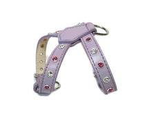 Load image into Gallery viewer, Brie Leather K Harness 2 Tone Swarovski Crystals on straps only - Around The Collar NY