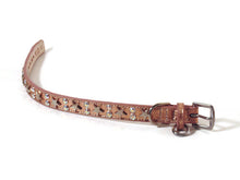 Load image into Gallery viewer, Lincoln Leather Dog Collar with Nickel Stars and Crystal Cluster Product vendor