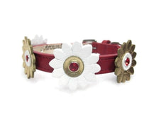 Load image into Gallery viewer, Maci Leather Flower Collar with Swarovski Crystal on Flower - Around The Collar NY