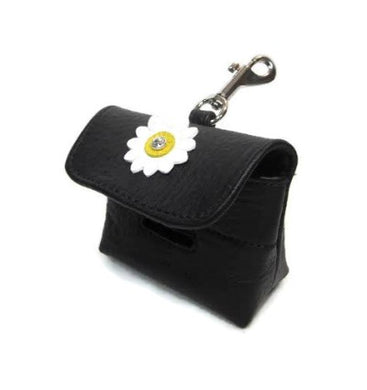 Maci Leather Flower Poop Bag Holder - Around The Collar NY