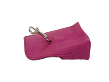 Load image into Gallery viewer, Magenta leather classic poop bag holder
