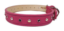 Load image into Gallery viewer, Brie Leather Dog Collar with Alternating Swarovski Crystals - Around The Collar NY