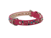 Load image into Gallery viewer, Stacy Rainbow Multi Cluster Jeweled Leather Dog Collar - Around The Collar NY