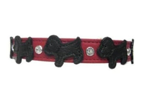 Malka Crystal Leather Dog Collar - Around The Collar NY