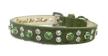 Load image into Gallery viewer, Stella Jewel 2 Tone Cluster Leather Dog Collar - Around The Collar NY