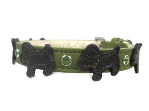 Malka Crystal Leather Dog Collar - Around The Collar NY