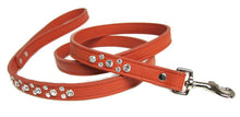 Load image into Gallery viewer, Stella Leather Dog Leash with all Clear Austrian Crystal Cluster