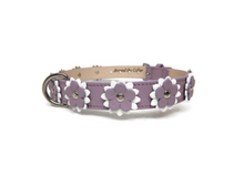 Load image into Gallery viewer, Penelope Leather Flower Dog Collar with Nickel Stud Center