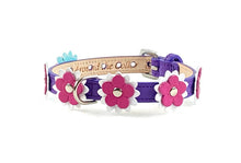 Load image into Gallery viewer, Penelope Leather Flower Dog Collar with Nickel Stud Center