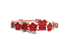 Load image into Gallery viewer, Penelope Leather Flower Dog Collar with Nickel Stud Center