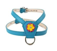 Load image into Gallery viewer, Penelope Flower Leather K Harness with Swarovski Crystal on Flower - Around The Collar NY
