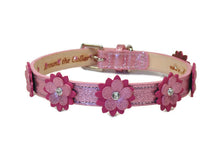 Load image into Gallery viewer, Penelope Flower Christmas Leather Dog Collar with Crystals on Flower Product vendor