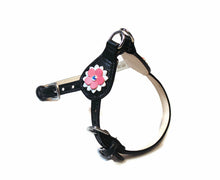 Load image into Gallery viewer, Penelope Flower Leather  Dog Step-In Harness with Austrian Crystal on Flower