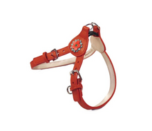 Load image into Gallery viewer, Penelope Flower Leather  Dog Step-In Harness with Austrian Crystal on Flower Product vendor