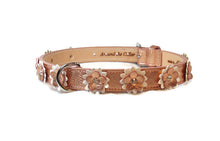 Load image into Gallery viewer, Penelope Flower Christmas Leather Dog Collar with Crystals on Flower Product vendor
