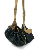 Load image into Gallery viewer, Classic Quilted Black Sling with Leather Straps and Pocket Flaps