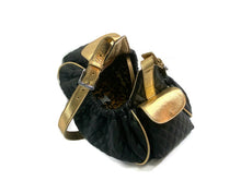 Load image into Gallery viewer, Classic Quilted Black Sling with Leather Straps and Pocket Flaps