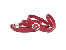 Load image into Gallery viewer, Penelope Single Leather Flower with Swarovski Crystal on Flower - Around The Collar NY