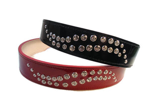 Red & Black Patent Carmel dog collar