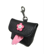 Cargar imagen en el visor de la galería, Riley Leather Flower Poop Bag Holder - Around The Collar NY