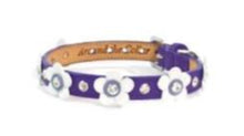 Load image into Gallery viewer, Riley Flower Leather Dog Collar with Austrian Crystals on Flower &amp; Collar Product vendor
