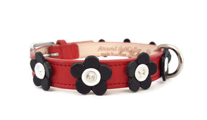 Riley Leather Flower Dog Collar Product vendor