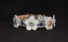 Load image into Gallery viewer, Riley Flower Leather Dog Collar with Austrian Crystals on Flower &amp; Collar Product vendor