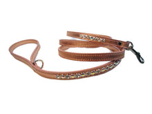 Load image into Gallery viewer, Shanti Leather 2 Tone Crystal Leash - Around The Collar NY