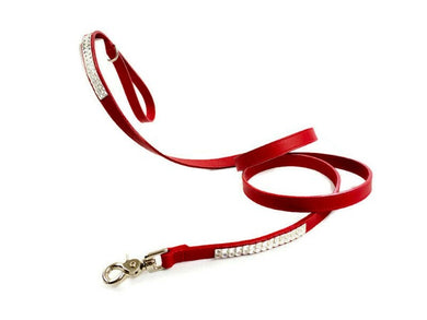 Ryan double row square crystals dog leash