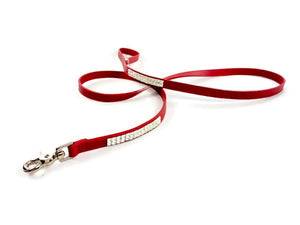 Ryan double row square crystals dog leash