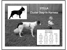 Load image into Gallery viewer, Stella Leather Step-In Dog Harness with 2 Tone Crystal Cluster on Straps &amp; Side Tabs