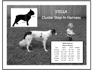 Stella Leather Step-In Dog Harness with 2 Tone Crystal Cluster on Straps & Side Tabs Product vendor