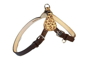 Classic Leopard Leather Step-In Dog Harness - Around The Collar NY