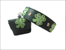 Load image into Gallery viewer, Shamrock Wide Leather Dog Collar