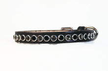Load image into Gallery viewer, Shanti Halloween Leather Dog Collar with Single Row Austrian Crystals Close Together