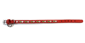 Shanti Christmas Dog Leather Collar