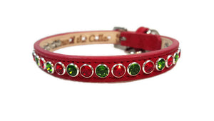 Shanti Christmas Dog Leather Collar