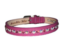Load image into Gallery viewer, Shanti Leather Jewel Collar with Alternating Crystals - Around The Collar NY