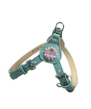 Load image into Gallery viewer, Penelope Flower Leather  Dog Step-In Harness with Swarovski Crystal on Flower - Around The Collar NY