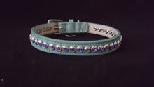 Load image into Gallery viewer, Shanti Single Row Close Crystals Leather Dog Collar - Around The Collar NY