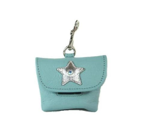 Breck Leather Star & Genuine Swarovski Crystal Poop Bag Dispenser - Around The Collar NY